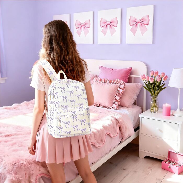 Жіночий рюкзак для ноутбука та школи, легкий та стильний (фіолетовий)