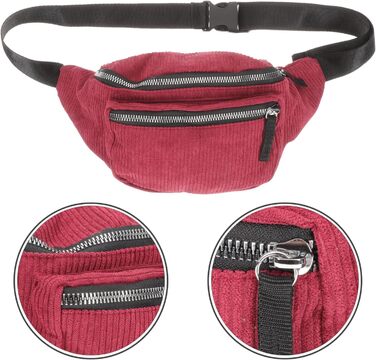 Набір з 2 бананки/поясна сумка Valiclud для жінок та дівчат. Зелений (червоний) колір.