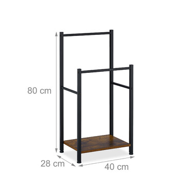 Relaxdays Towel Rack 2 Bars & Shelf