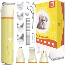 Набір для стрижки собак та котів Leise: акумуляторна машинка з 4 насадками, водонепроникна IPX7, для догляду за мордочкою, вухами, лапами та тілом