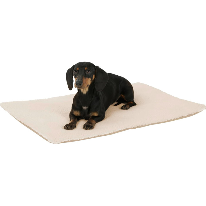 Подушка для домашніх тварин Kerbl Theo, 120x75x3 см, бежева, поліестер, самонагрівальна, знімний чохол