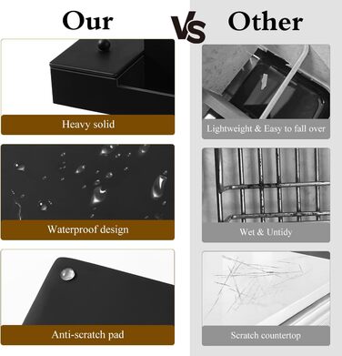 Тримач для зубних щіток Luxspire з 3 відсіками, для електричних зубних щіток, органайзер для пасти та ручок, білий, 6 відсіків, чорний