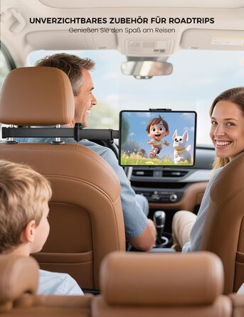 Утримувач для планшету в авто OHLPRO - розсувний, 48 см, універсальний, сумісний з iPad, смартфонами, Switch, з металевими кільцями