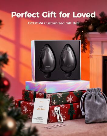 Електричні грілки для рук OCOOPA 2 шт., стильні, у формі діаманта з магнітом, акумуляторні, багаторазові, для жінок, подарунок на Різдво, для синдрому Рейно, піших прогулянок, кемпінгу, UT4 Rare (чорний)