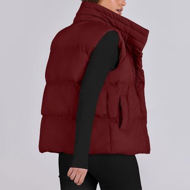 Жіноча безрукавна пухова жилетка з блискавкою, класична модель, осінь, великий розмір, темно-червоний колір
