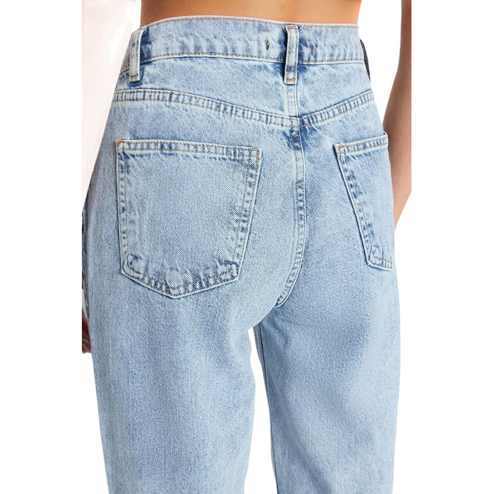 Джинси жіночі Trendyol з високою талією, широкі штанини, блакитні, розмір 38