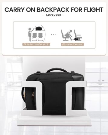 Чорний жіночий рюкзак OVEVOOK для подорожей та ділових поїздок, 40л, з відділенням для ноутбука, водонепроникний