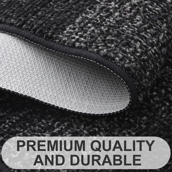 Килимок для дому Homaxy, чорний, 43x76 см, антиковзаюча, для собак, вхідні двері, машинне прання