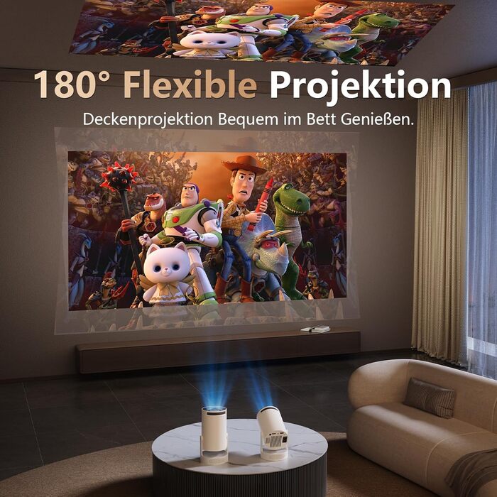 Mini проєктор HY300 HIFI: 4K/1080p, 300 ANSI люмен, Wi-Fi 6, Bluetooth, автоматична корекція трапецеїдальних спотворень для дому та кінотеатру