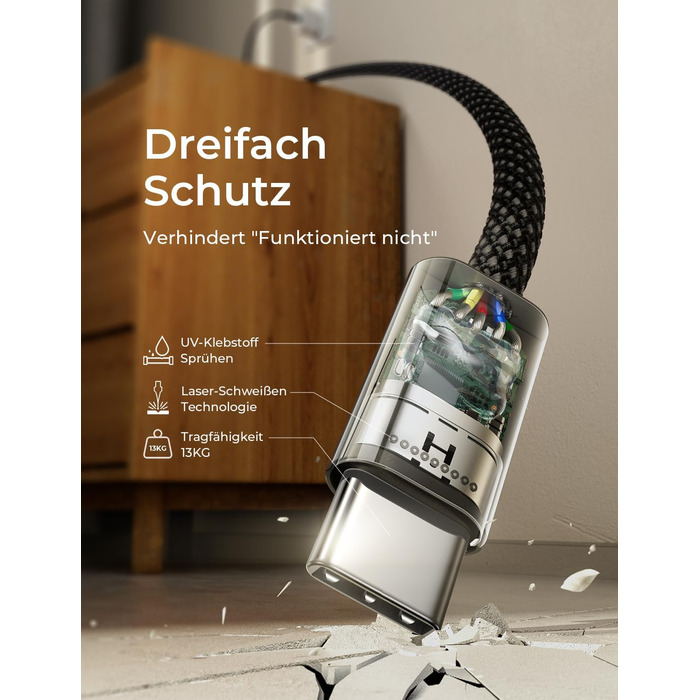 Набір USB-C кабелів LISEN 60W (4 шт.): 0.5м, 1м, 1м, 2м. Підтримка PD 3.0. Сумісний з iPhone, Switch, Samsung, Pixel, MacBook, iPad, Xiaomi. Чорний.