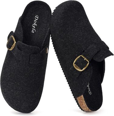 Тапочки халатні жіночі Dokela зимові, замшеві, з підкладкою, чоловічі, з корковим устілком, теплі, чорні, 42 EU
