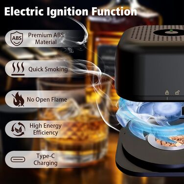 Електричний набір для копчення коктейлів, Смок для віскі з 6 смаками, перезаряджається, подарунок для чоловіків