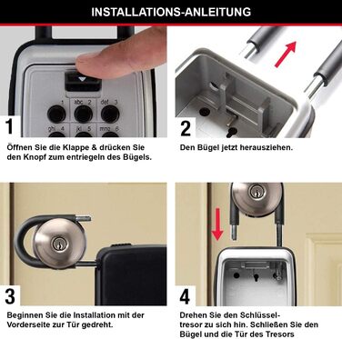 Master Lock Key Safe with Push Button - Outdoor Key Lock Box (Hinged)