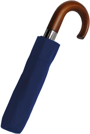 Чоловічий парасолька COLLAR AND CUFFS London 80KPH з автоматичним відкриванням, компактна, вітростійка, з дерев'яною ручкою, темно-синього кольору