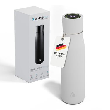 Розумна пляшка для води Smardy DropUp 500 мл синього кольору з самоочищенням та UVC-стерилізацією. Нержавіюча сталь, з нагадуванням про воду.