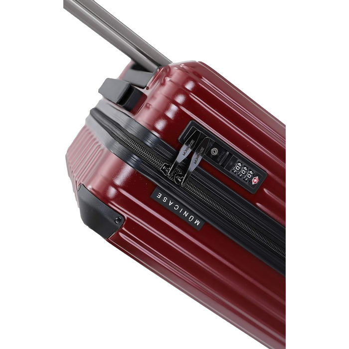 Чемодан з TSA замком, телескопічною ручкою, 4 колесами та жорстким корпусом (Вишневий, компактний)