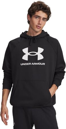 Чоловічий худі Under Armour Rival Fleece Logo з капюшоном, чорний, розмір XL