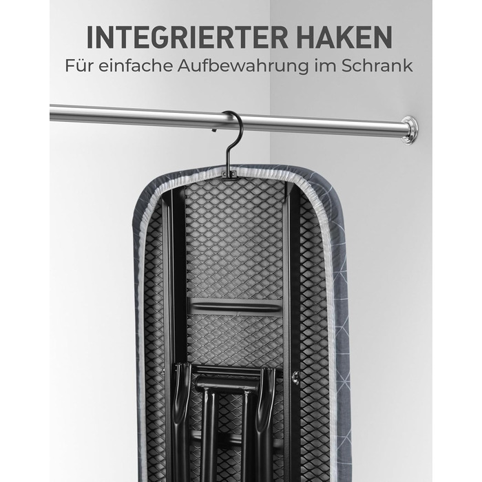 Прасувальна дошка LyriFine 2-в-1 для прасування з парою та звичайного прасування, сіра