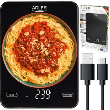 Кухонний ваги ADLER AD3177B, чорні, до 10 кг