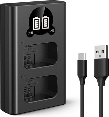 Акумулятор NP-FW50 K&F Concept та зарядний пристрій, 1100mAh, 2 шт. для Sony ZV-E10, A6000, A6300, A6400, A7, A7II, A7RII, A7S, A7S2, A7R, A7R2, A55, A5100, A5000, A3000, RX10