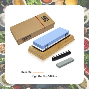 Набір для заточування ножів 2 в 1 SHAN ZU: Schleifstein (1000/5000) + Abziehstein, з керівництвом кута та силіконовою основою