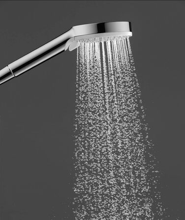Душова лійка Hansgrohe Crometta EcoSmart - Економна модель, 6 л/хв, ручна, 2 струмені, діаметр 100 мм, з антинакипним покриттям, білий/хром