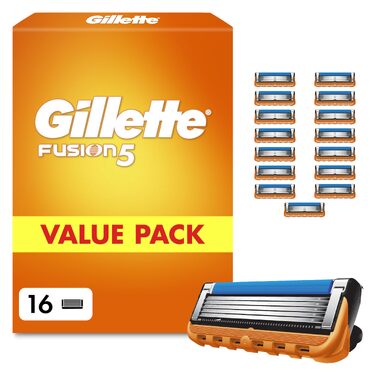 Смінні касети для гоління Gillette Fusion 5 для чоловіків, 16 шт, помаранчеві
