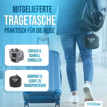 Подушка для шиї Calm – Memory Foam, для подорожей (літак, авто) – регульована ширина коміра, ергономічний дизайн, для дорослих, знімний чохол, сіра