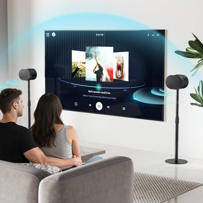 Підлогові стійки для колонок, сумісні з SONOS Era 300 та Era 100, чорні, 2 шт. (до 108 см, 5 кг)