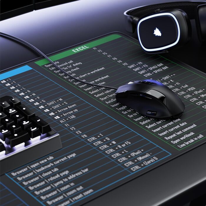Ігровий килимок для миші CSL XXL Mousepad Gaming 900x400 мм, Alchemy — великий килимок на стіл для геймерів, сумісний з Roccat, Razer, Logitech