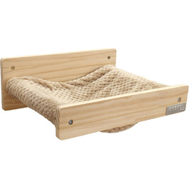Гамак для кота Kerbl Timber, 38x33,5x16 см, до 6 кг, з м'якого плюшу, для кріплення на стіні, знімний чохол, іграшка для кота