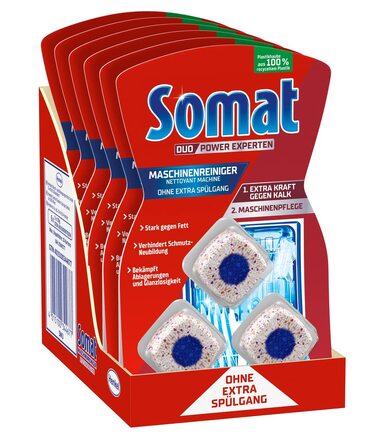 Очищувач для посудомийних машин Somat Maschinenreiniger, таблетки від жиру та накипу, 18 шт (6х3)