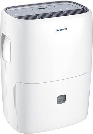 Електричний осушувач повітря Newentor 12L для підвалу - тихий (35dB), з шлангом 1м, для приміщень до 25м², 10 років гарантії, фільтр, таймер (25л/день)