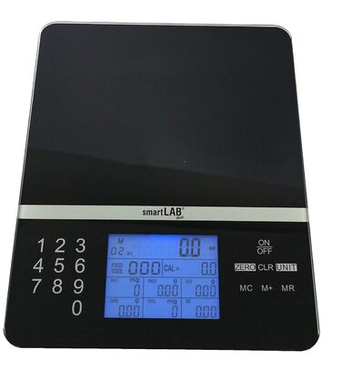 smartLAB Nutritional Analysis Scale - 5kg | Digital Food Scale with Food Nutrition Scale | Smart Kitchen Scale Diet Scale Black for Diabetics