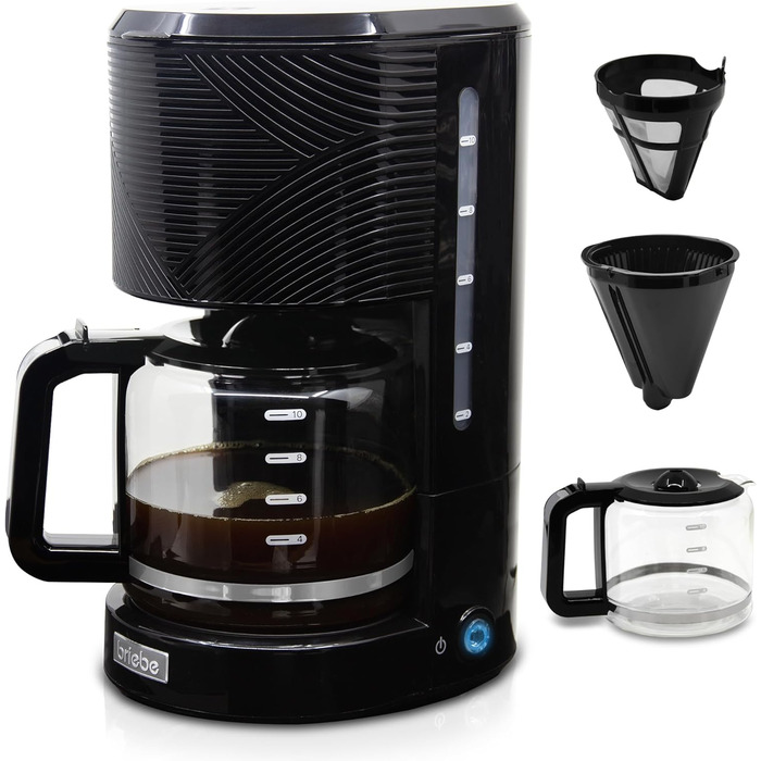 Набір Elegance Set: тостер на 2 тости, електричний чайник 1.7л, кавоварка на 10 чашок (1.25л), чорний