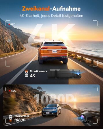 Відеореєстратор-дзеркало WOLFBOX M40 10