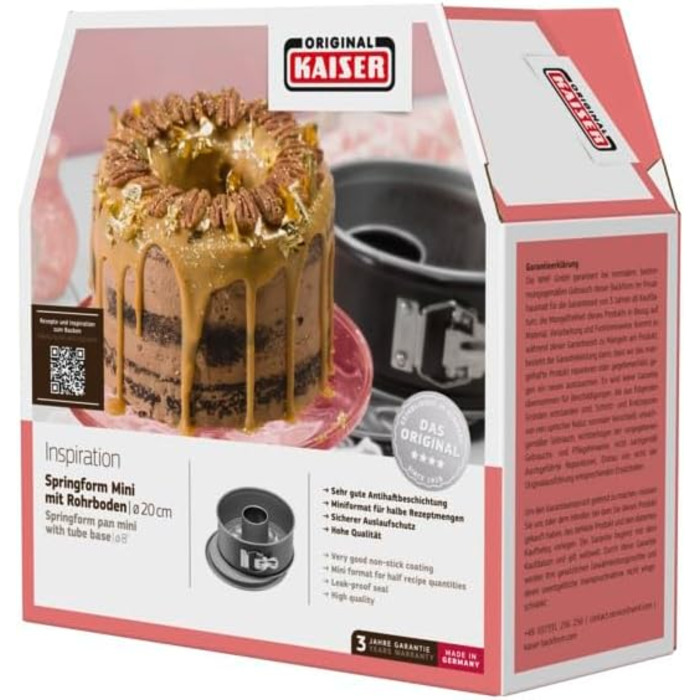 Форма для випічки Kaiser Inspiration Mini Springform 18 см з антипригарним покриттям для аерофритюрниці
