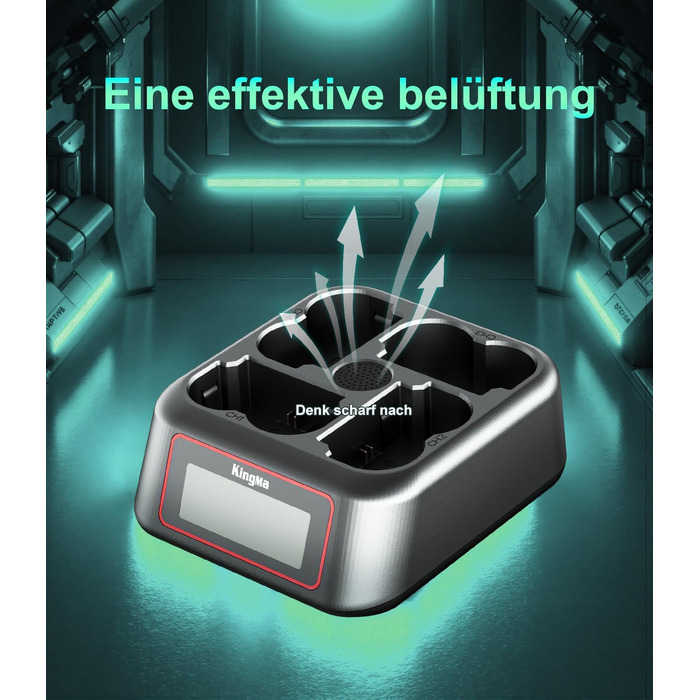 Зарядний пристрій King Ma для акумуляторів камер, 4-канальний, 45W PD, LED-дисплей, сумісний з Sony A7III/A7IV/A7RIII/A7RV/A7C/A7CII/A6700/A9/A9III/A1/ZV-E1/FX3/FX30 (NP-W235)
