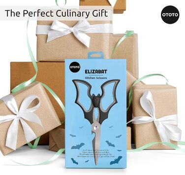 Кухонні ножиці Elizabat від OTOTO – Милі ножиці у вигляді кажана, кухонні аксесуари, кажани, подарунок на Хелловін, кухонні ножиці, помічники на кухні, ножиці, тематичні подарунки