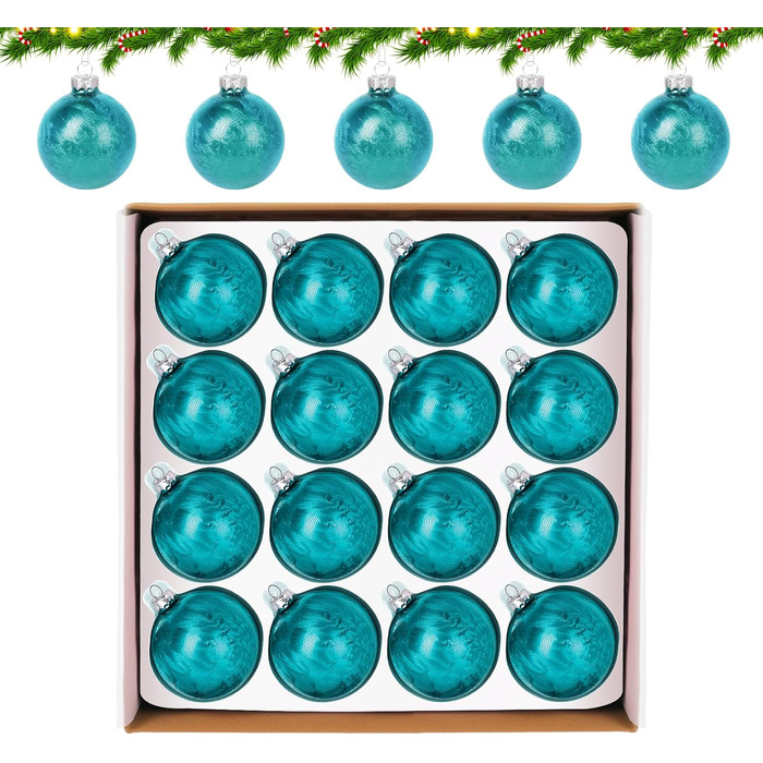 Скляні кулі для прикраси ялинки Hengsong, 24 шт., чорні та золоті, 6 см