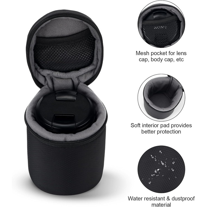 Водонепроникний захисний чохол для об'єктивів камери (набір 4 розмірів) - захист для DSLR об'єктивів