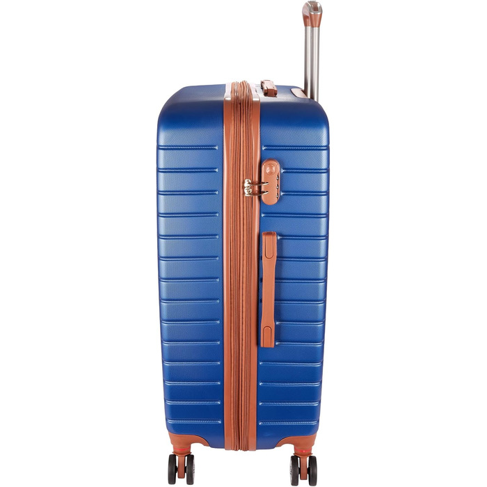 Набір валіз BruBaker Paris з трьох частин (M, L, XL) з жорстким корпусом, коліщата та замком-кодом. Валізи-тролі (M, L, XL) блакитного та коричневого кольорів.