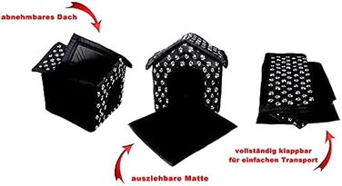 Будка для собак R.G. з ліжком та ковдром, сірого кольору (47x44x48 см)