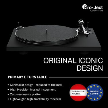 Pro-Ject Primary E White – Вініловий програвач для аудіофілів, Plug&Play