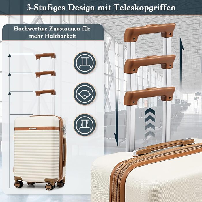 Набір валіз Joyway 5шт з ABS пластику, розширюваний, з TSA-замком. Включає: валізу-тролі, 1 велику сумку та 1 косметичку. Білий набір валіз