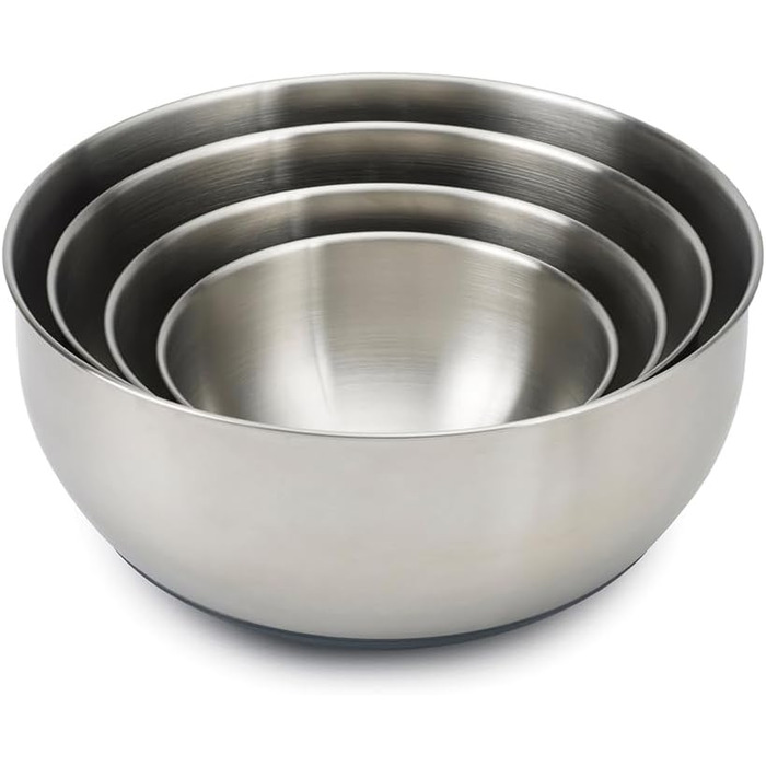 Joseph Joseph 4-Piece Stainless Steel Bowls with Lids - Stainless Steel, Silver