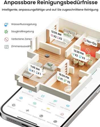 Робот-пилосос LEFANT M2 Pro з автоматичною системою викачування пилу, лазерною навігацією та картографією, індивідуальним налаштуванням, уникненням перешкод, ідеальний для видалення шерсті тварин. Білий/Сірий
