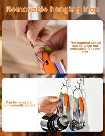 Набір мірних ложок та стаканів з нержавіючої сталі, 10 шт. – кольоровий набір для випічки та кухні, можна мити в посудомийній машині