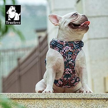 Шлейка для собак WINHYEPET Truelove No-Pull, бавовняна, дихаюча, світловідбиваюча, регульована, для бігу та прогулянок, підходить для котів та собак середніх розмірів (XL, Navy Blazer)