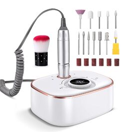 CIVPOWER Набір для манікюру та педикюру: професійний електричний фрезер для нігтів з акумулятором 4000mAh, 13 насадок